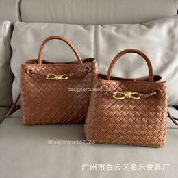 Bag Leather Botegas Handmade Venetas Large Shoulder Andiamo New Ladies Woven Tote Bags Highend Classic Capacity Single Cassette Crossbody Designer Sam LTPQ