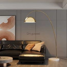 Floor Lamps Marble Minimalist Floor Lamp Nordic Tall Luxury Arc Floor Lamp Sofa Bed Gold Hogar Y Decoracion Novedosos Living Room Decoration YQ240130