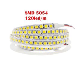 Umlight1688 SMD 5054 LED Strip 60LED 120 LED Flexible Tape Light 600LEDS 5M ROLL DC12V more bright than 5050 2835 5630 Cold white262R