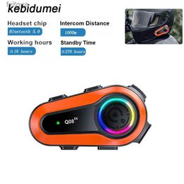 Walkie Talkie 1/2pcs Bluetooth Motorcycle Intercom Helmet Headset Wireless BT5.0 Intercomunicador 1000M Waterproof Motorbike Interphone YQ240130