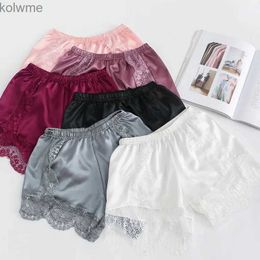 Women's Leggings Satin Safety Shorts Women Lace Underwear Brief Summer Shorty Knicker Panties Under Skirt Thin Loose Short Pants Bloomer Lingerie YQ240130