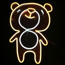 neon light Bear Sign home shop kid's bedroom wall decoration handmade safe 12 V Super Bright2432