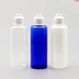 150ML PET plastic clear/blue round empty bottles flip cover bottle for lotion shampoo cosmetic packaging Empty bottlegoods Krnqo