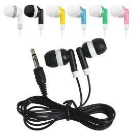 Earphones Headset 3.5mm Plug Disposable Earbuds for School Gift Museum Concert MP3 MP4 Mobile Phone LL