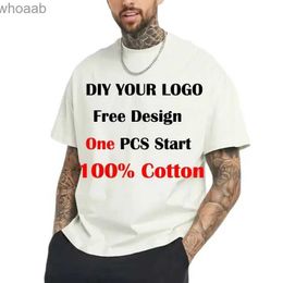 Men's T-Shirts Customized Printed Leisure T Shirt Tee DIY Your Own Design Like Photo Or White T-shirt Fashion Custom Mens Tops Tshirt 240130