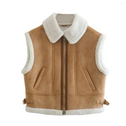 Women's Jackets Y2K2024 Spring Europe And The United States Wind Fleece Collar Splicing Small Undershirt Fur