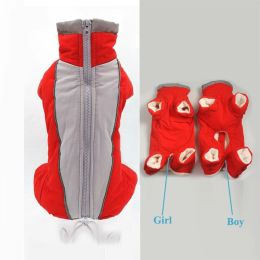 Parkas Winter Puppy Dog Clothes Warm Fleece Pet Jumpsuit Male/ Female Reflective Dog Down Jacket Apparel Clothing for Chihuahua Poodles