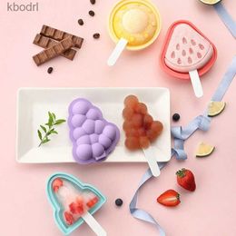 Ice Cream Tools Household Silicone Popsicle Mold with Cover DIY Frozen Fruit Ice Cream Candy Jelly Baking Mold Cake Decor Summer Party Essential YQ240130