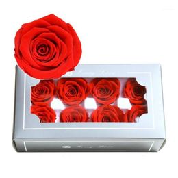 Rose Flowers Home Wedding Decoration Valentines Gift DIY Flower Art Artificial Rose Head Preserved Flower1207t