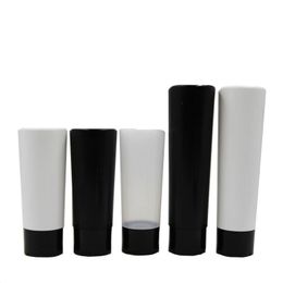 30pcs/pack LDPE squeeze cosmetics tube 200ml 7oz Sebastian bottles Black/white/natural Colour with flip top/Disc Top Caps bottle Wwcwr