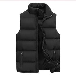 Mens Vest Jacket Warm Sleeveless Jackets Winter Waterproof Zipper Coat Autumn Standup Collar Casual Waistcoat Brand Clothing 240127