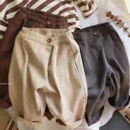 Trousers 2024 Spring Children Loose Fashion Infant Girls Solid Casual Pants Toddler Boys Versatile Harem Kids Clothes