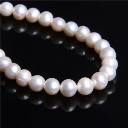 Beads 812mm Big Natural Pearl Aa Real Freshwater Pearl Beads Potato Round Pearl Beads for Diy Bracelet Necklace Jewelry Making 14"