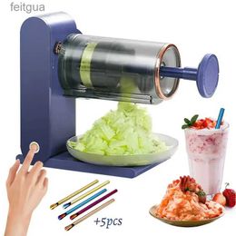 Ice Crushers Shavers Shaved Ice Self-made Delicious Fruit Ice Cone Household Detachable Ice Crusher Blue YQ240130