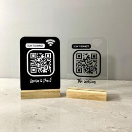 Night Lights Personalised Wifi QR Code Acrylic Display Board For Homes Coffee Shops Bar Restaurants Els Salons Scan To Sign