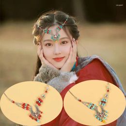 Hair Clips Retro Hear Jewellery Bohemian Forehead Head Chain Gypsy Turkish Ethnic Tribe Bride Wedding Accessories For Women