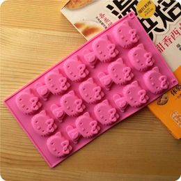 Baking Moulds Silicone Molds Biscuit Cartoon Cat Shape Cake Decorating Mini Soap Mould Ice Cube Tray Chocolate Mold DIY Tool