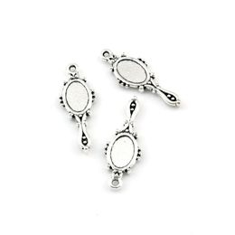 150Pcs lot Antique silver Alloy devil mirror Charms Pendants For Jewelry Making Bracelet Necklace DIY Accessories 10x27mm A-588293m