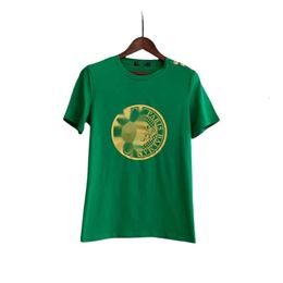 Balman Designer T-shirt Top Quality Women's T-Shirt Spring/Summer New Gold Stamped Letter Coin Pattern Cotton Short Sleeve Loose Casual T-shirt Couple Style