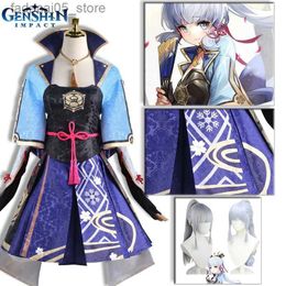 Theme Costume Kamisato Ayaka Cosplay Genshin Impact Come Dresses Sets GAME Stocking Wig Halloween Carnival Party Outfit Cosplay Comic Con Q240130