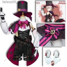 Theme Costume Lyney Cosplay Impact Come Wig Fontaine Lyney Leather Magician Uniform Short Hair Glove Twins Halloween Carnival Game Q240130