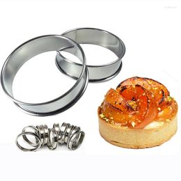 Baking Moulds 4/6/8pcs 8/10cm Tartlet Moulds French Dessert Mousse Fruit Pie Tart Ring Cake Mould English Muffin Rings Tarte Tatin Cheese Pan