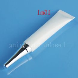 15ml X 100 sample White plastic soft tube with silver cap 15g Eye cream cosmetic Tube bottle Lotion cream Container Unguent vial Cnnbg