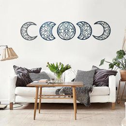 Wall Stickers Moon Shape Sticker 3d Wood Decoration Diy Art Poster Home Decor Bedroom Wallstick