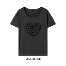 Women's T Shirts Short Sleeve Trendy Printed Clothing Casual Tee Shirt Round Neck For Vacation Travel Commuting Sports Daily Wear