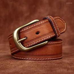 Belts 3.8CM Wide Handmade Retro Distressed Frosted Leather Needle Buckle Men's Belt Casual Trend