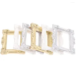 Frames 6 Pcs Po Frame Ornaments Mini Resin Picture Decoration House For DIY Crafts Making Display Shelf