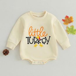 Rompers CitgeeAutumn Thanksgiving Day Toddler Baby Boys Girls Sweatshirt Bodysuit Letter Print Long Sleeve Jumpsuit Cute Fall Clothes