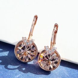 11.11 Bella V Earrings For Women White Crystal From Austria Fashion Stud Earings Party Jewelry Accessories Girls Gift 240123