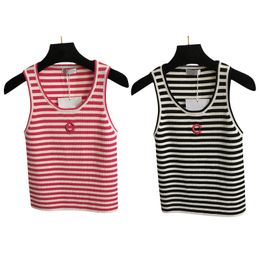 Striped Tank Tops Women Knitted Vest Summer Sleeveless Shirts Tops Pullover Designer Girls Shirt Vests Tee