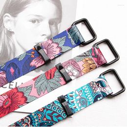 Belts Printed Canvas Unisex Fashion Trend Casual Simple All-match Jeans Accessories Hip-hop Punk Y2k Girl Waistband 2024