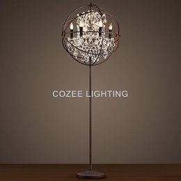 Floor Lamps Vintage Crystal Lamp Standing Lighting LED Orb Cristal Light Indoor Home Restaurant Living And Dining Room237K