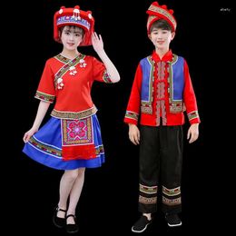 Ethnic Clothing Yao Children's Stage Performing Costumes Boys And Girls Festival Activities Performance Wear