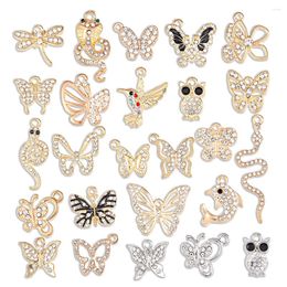 Charms Shiny And Delicate Inlaid Alloy Butterfly Dragonfly Charm Fashion Pendant For Earrings Necklace Jewelry Making Accessories