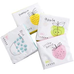 4 Bags Of Fruit Colour Tissue Paper napkin Printing Handkerchief Portable Napkin Toilet Small Soft Mixed Batch 240127