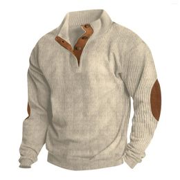 Men's Sweaters Winter Knitted Sweater Y2k Korean Vintage Corduroy Pullovers Casual Fashion Standing Neck Long Sleeved Comfortable Hoodie