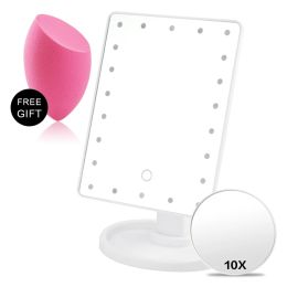 Mirrors 22 Magnifying Makeup Mirror with Led Light Vanity Mirror Flexible Cosmetics Lighted Make Up Mirrors Usb or Battery 10x Hand M