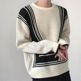 Men's Sweaters Korean Retro Loose And Thickened Winter Patchwork Round Neck Ugly Sweater For Men Women Vintage Couples Knitwear Pullovers