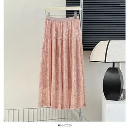 Skirts Women Chic Sequin High Waist Sexy Full Skirt Party Fashion Vintage A-line Summer Clothing
