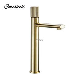 Kitchen Faucets Smesiteli Luxury Gold Single Handle Sink Bathroom Basin Faucet Cold Hot Mixer Tap Kitchen Faucet Waterfall Deck Mounted 240130