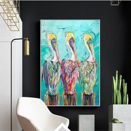 Canvas Art Oil Paintings Birds On Seaside Wall Art Print Pictures For Living Room Canvas Painting Animal Art Home Decor317a