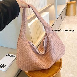 Shoulder Bags Woven Leather Bag Trend Fashion Luxury Designer Handbag High Quality Black Gray Blue Pink Brown Tote For Women