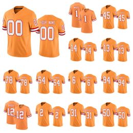 Men's Tampa''bay''buccaneers''mike E Tom Brady Custom Orange 2023 F.U.S.E. Throwback Limited Ed Jersey