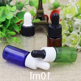 Free Shipping 10ml Plastic Dropper Bottle Refillable Small Essential Oil Container Empty Mixing Cosmetic Perfume Package Bottles Funwv