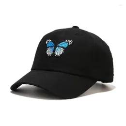 Ball Caps LDSLYJR 2024 Cotton Butterfly Embroidery Casquette Baseball Cap Adjustable Outdoor Snapback Hats For Men And Women 05