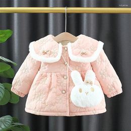 Down Coat Girls Coats Winter Children Thick Velvet Jackets Bag 2pcs Warm Clothes Sets For Baby 4 Tears Outerwear Toddler Outdoors Top